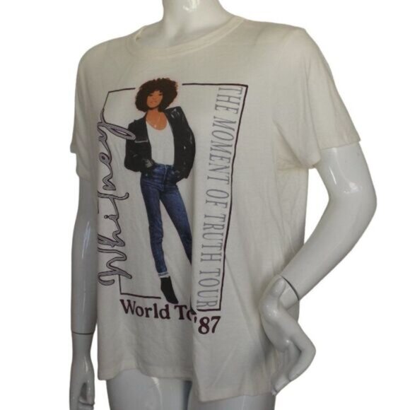 WHITNEY HOUSTON Concert Tshirt, XXL, Off-white, 1987, Photo, Short sleeves, - Picture 4 of 9
